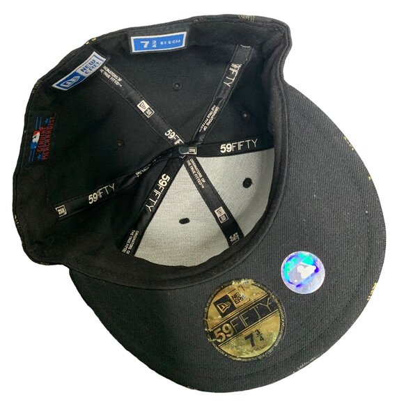 NY Yankees MLB New Era Wool Hat 7 3/4 Black 59FIFTY Fitted 6 Panel Embroidered - Picture 5 of 6